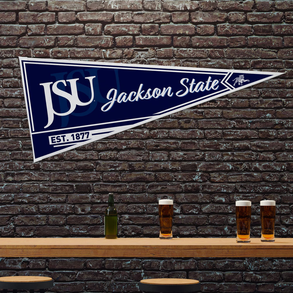 Rico Industries Ncaa Jackson State Tigers - Jsu Classic 12'' X 30'' Felt Wall D  Cor Pennant - Great For Home/Bed Room/Man Cave