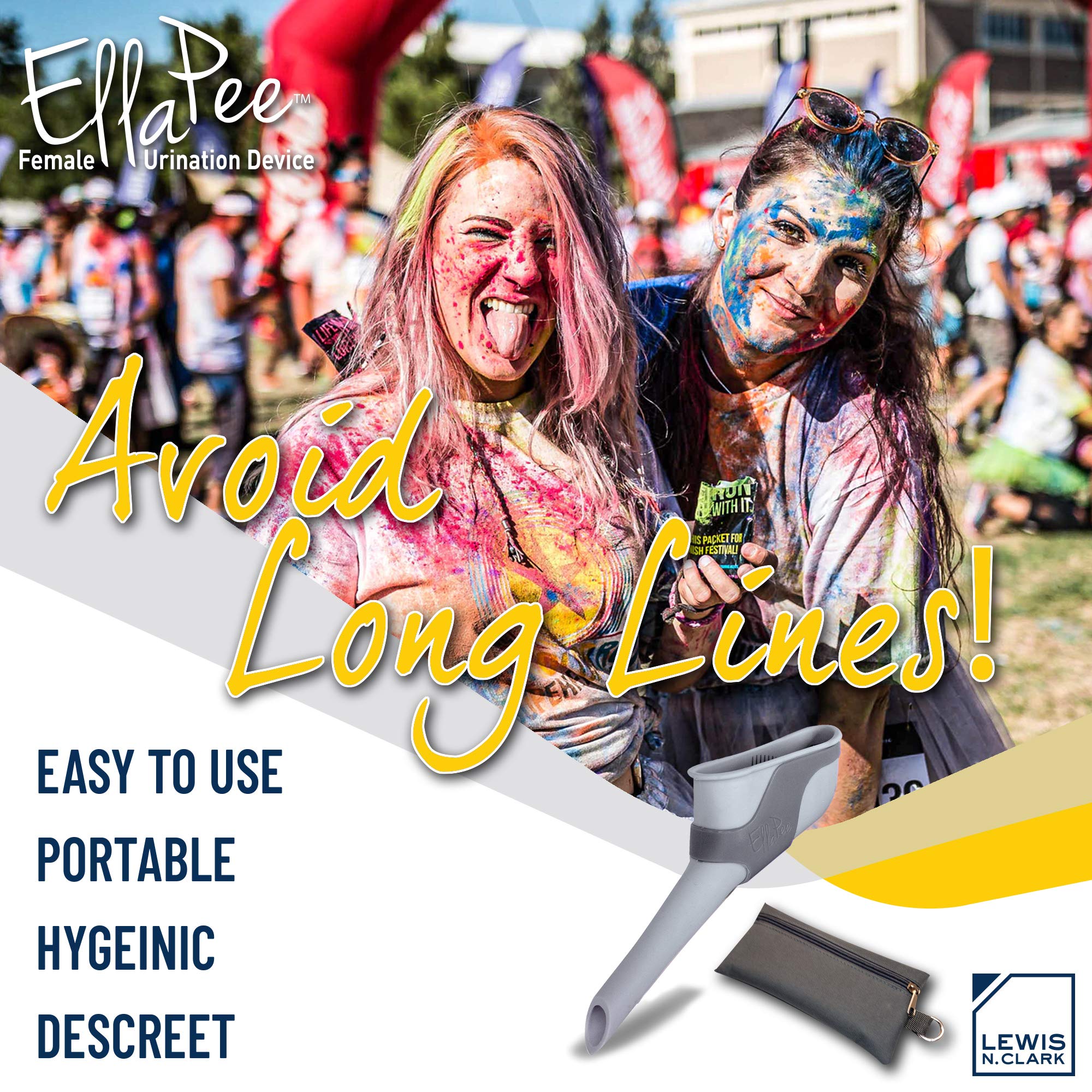 Ellapee Womens Urinal Funnel Female Urination Device For Women, Camping Accessories, Hiking, Outdoor Activities & More With Medi