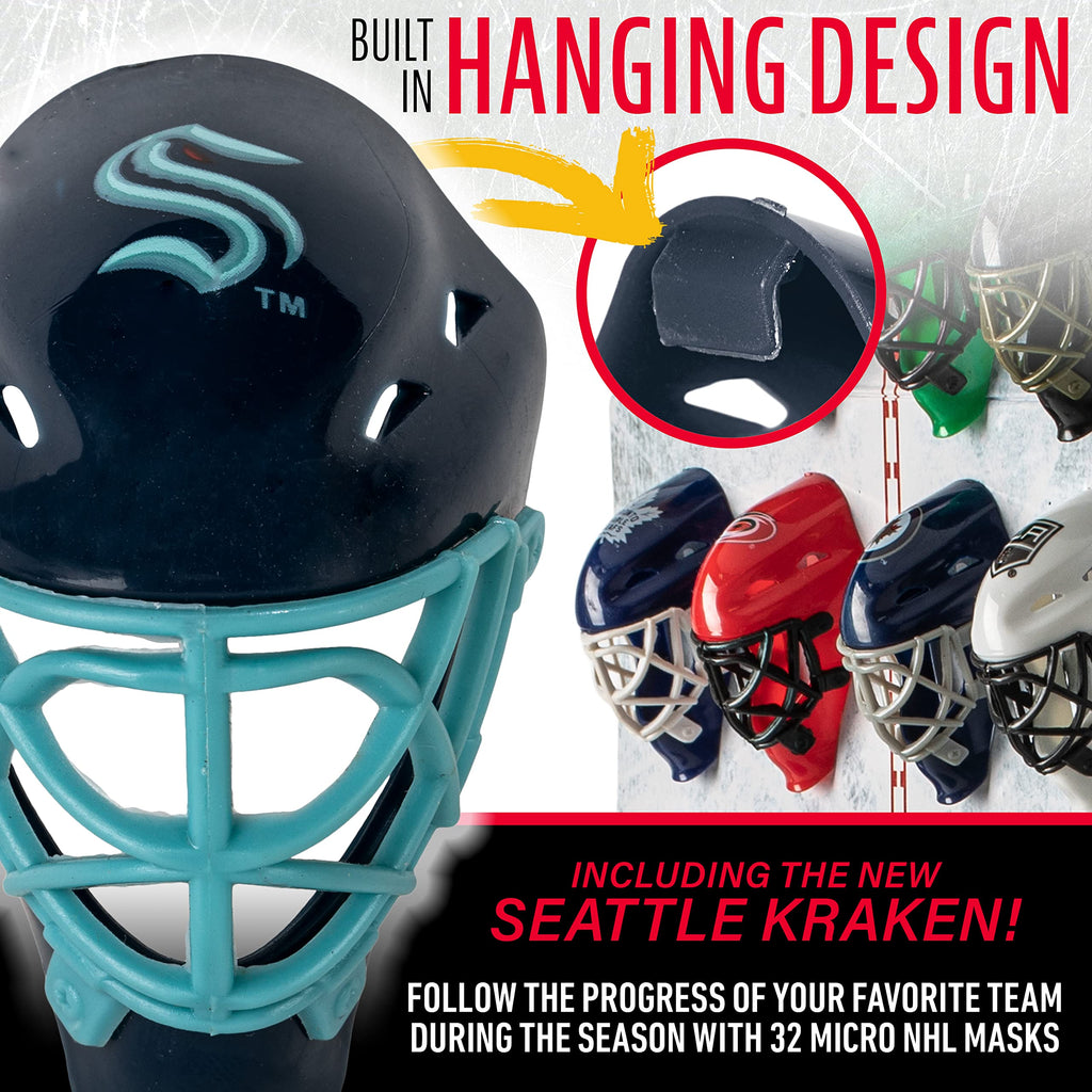 Franklin Sports Nhl Goalie Mask Tracker - Micro Mask Tracking - All 32 Teams Available - Seattle Kraken