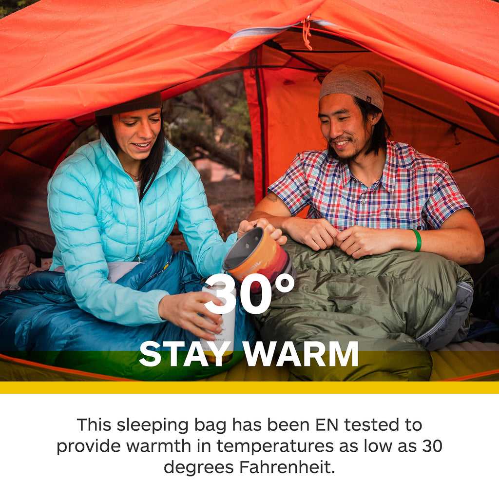 Marmot Ironwood Mummy Sleeping Bag  Down-Filled, Lightweight, 30-Degree Rating, Bomber Green/Steel Onyx, Regular