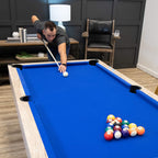 American Legend Kirkwood 84       Billiard Table With Rustic Blond Finish, K-Shaped Legs And Royal Blue Cloth