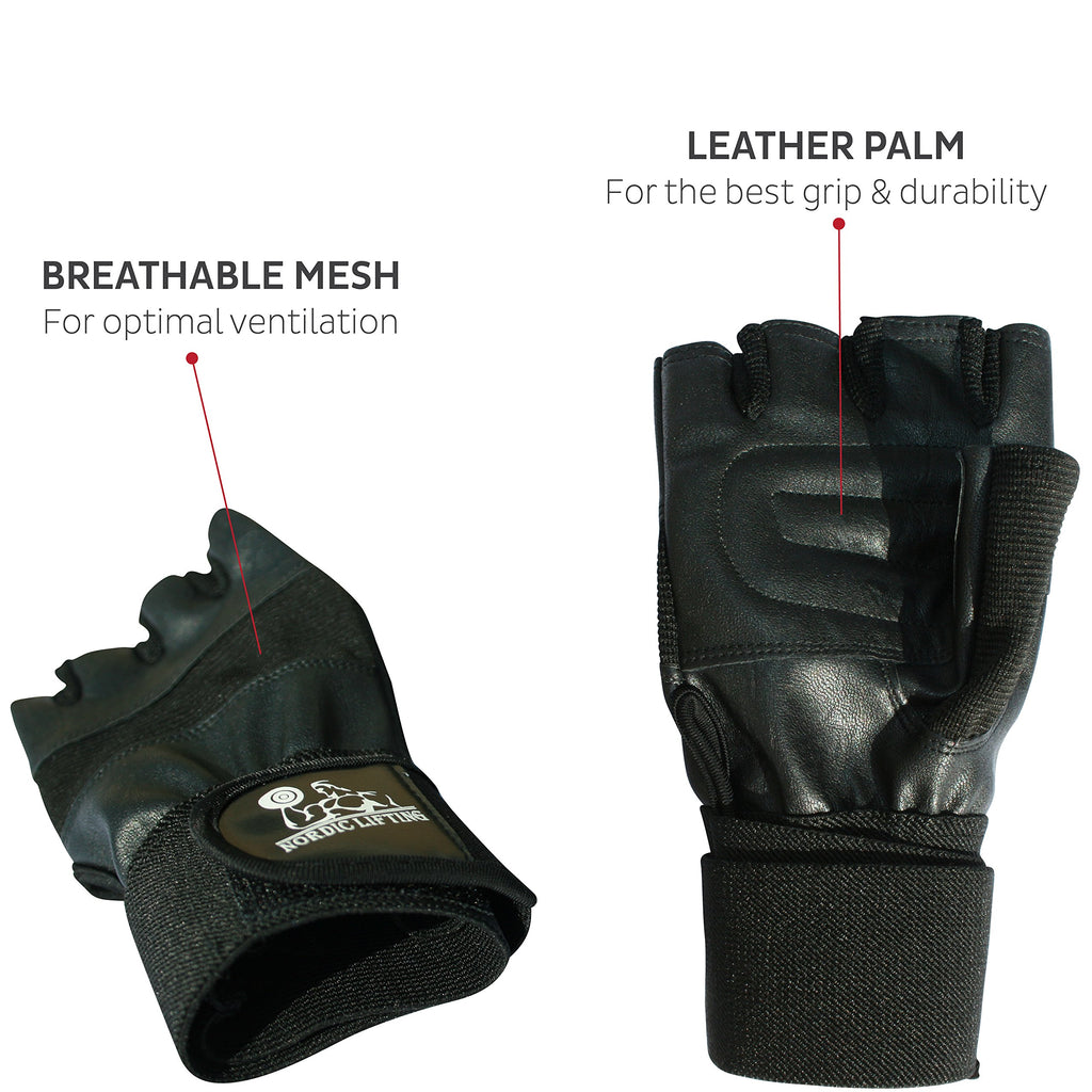 Nordic Lifting Weight Lifting Gloves With 12'' Wrist Support For Gym Workout, Crossfit, Weightlifting, Fitness, Powerlifting & C