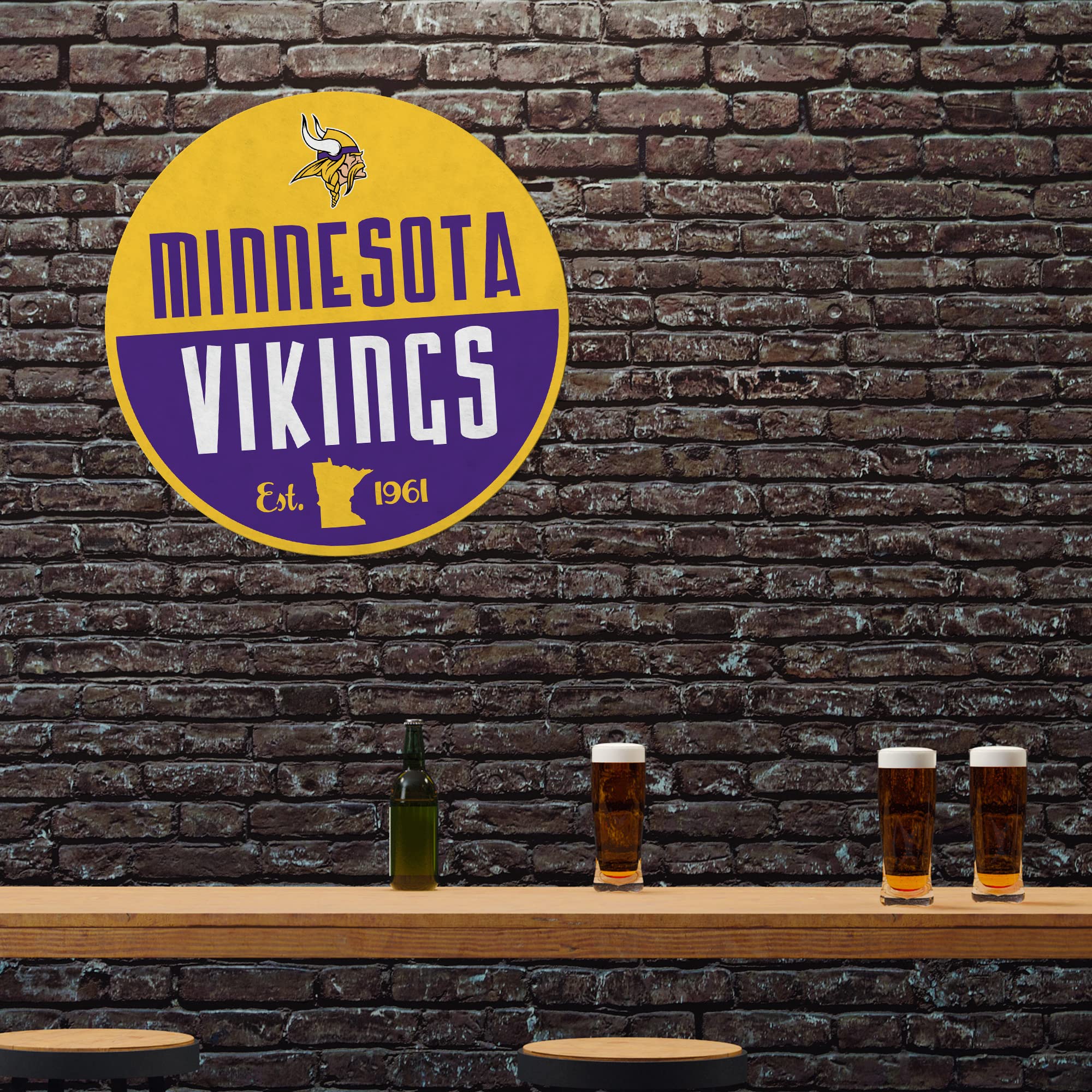 Rico Industries Nfl Minnesota Vikings Classic Shape Cut Pennant - Home And Living Room D  Cor - Soft Felt Ez To Hang 18X0.10X18
