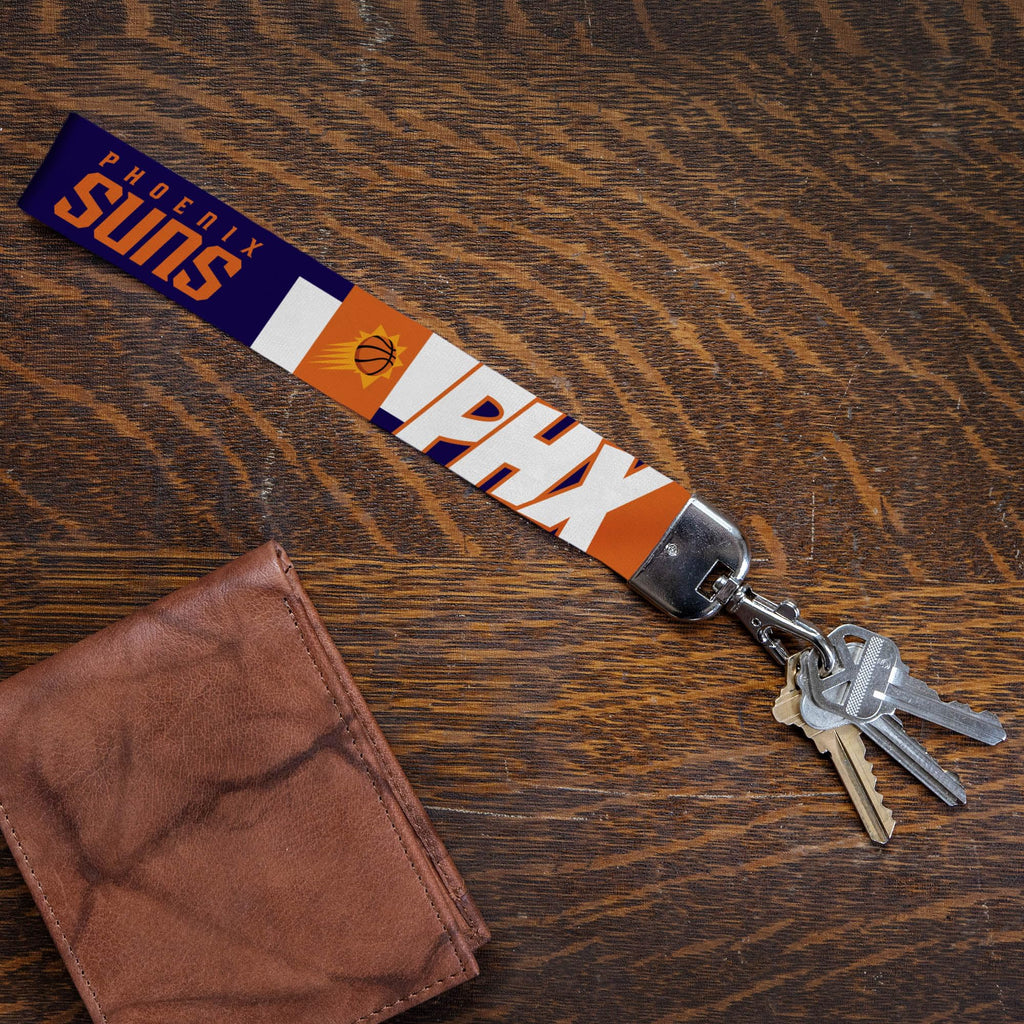 Rico Industries Nba Basketball Phoenix Suns Wrist Lanyard Key Chain, Cute Wristlet Strap Keychain Holder For Women Men Car Keys