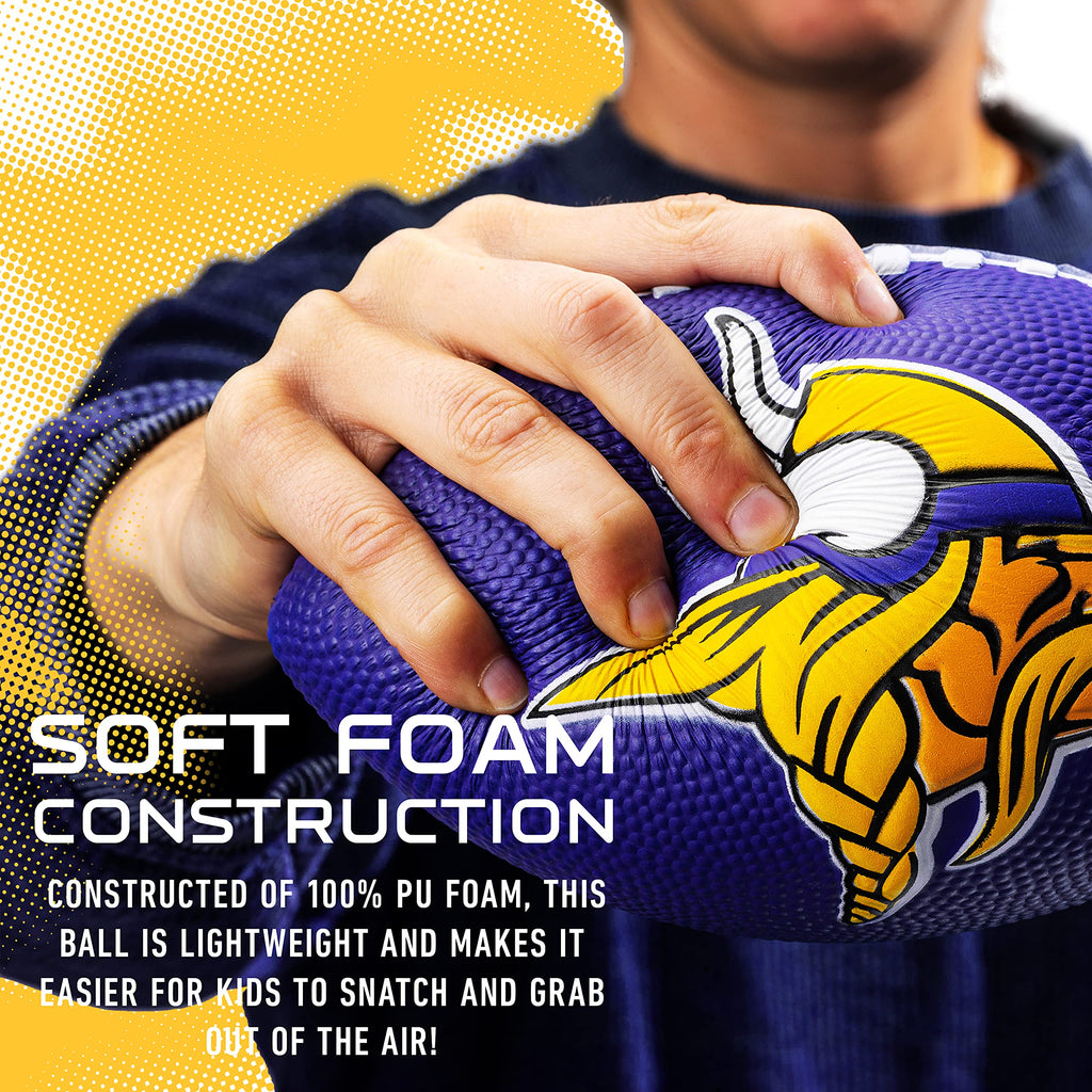 Franklin Sports Nfl Team Foam Footballs - Soft Foam Youth Mini Footballs For All Nfl Teams - Kids Junior 8.5'' Football + Air Pu