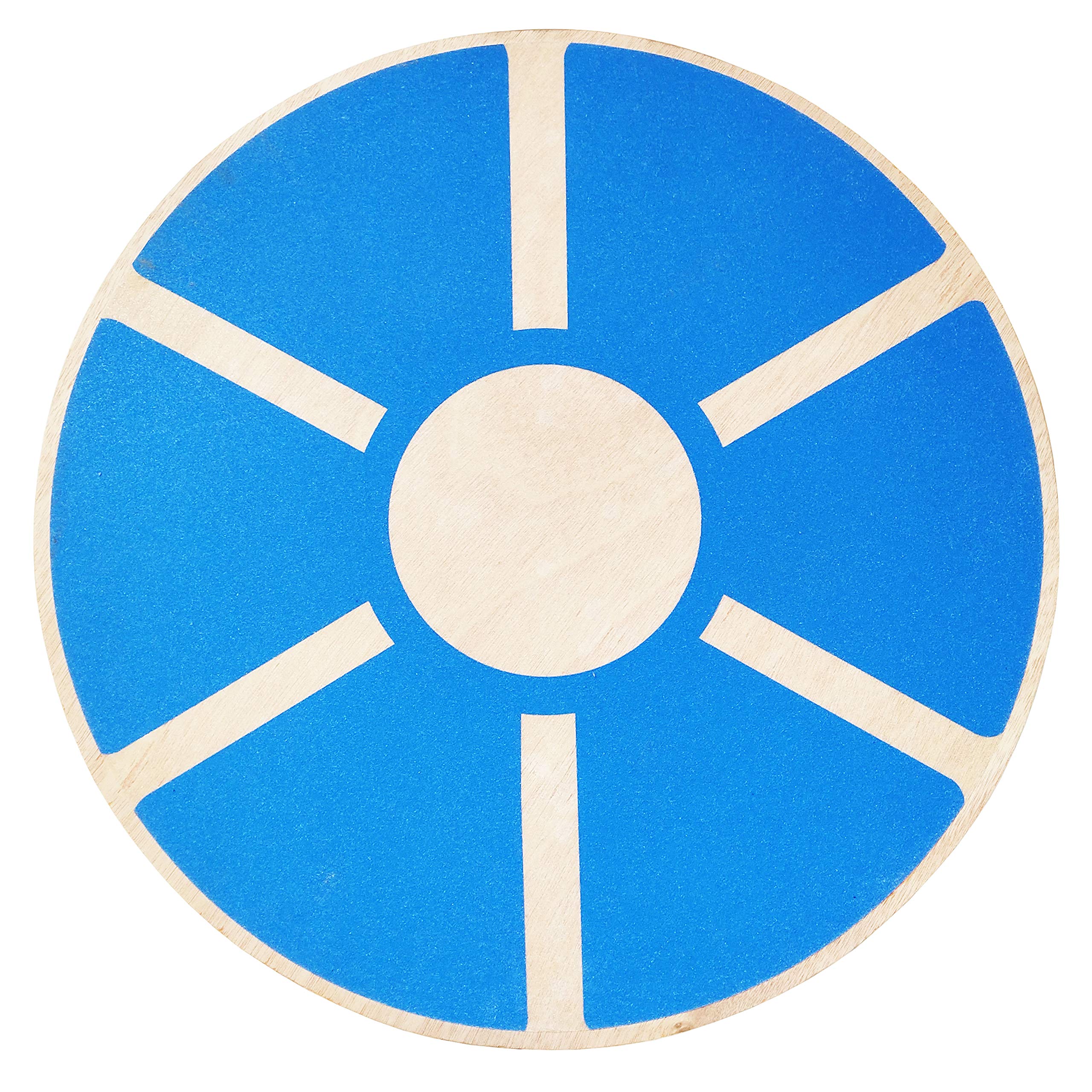 Fitvids Non-Slip Wooden Wobble Balance Board Core Trainer 15.55-inch Diameter with 360 Rotation for Stability Training, Blue