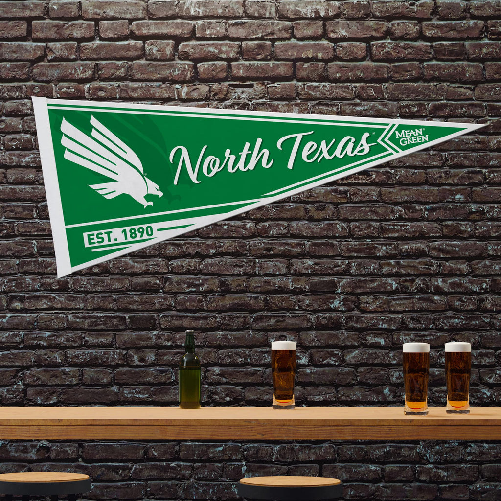 Rico Industries Ncaa North Texas Mean Green Classic 12'' X 30'' Felt Wall D  Cor Pennant - Great For Home/Bed Room/Man Cave D  C