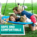 Flying Squirrel Giant Rope Swing - 40'' Saucer Tree Swing- Additions & Replacements For Active Outdoor Play Equipment - Blue