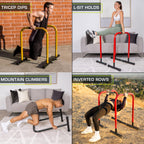 Prosourcefit Dip Stand Station, Heavy Duty Ultimate Body Press Bar With Safety Connector For Tricep Dips, Black
