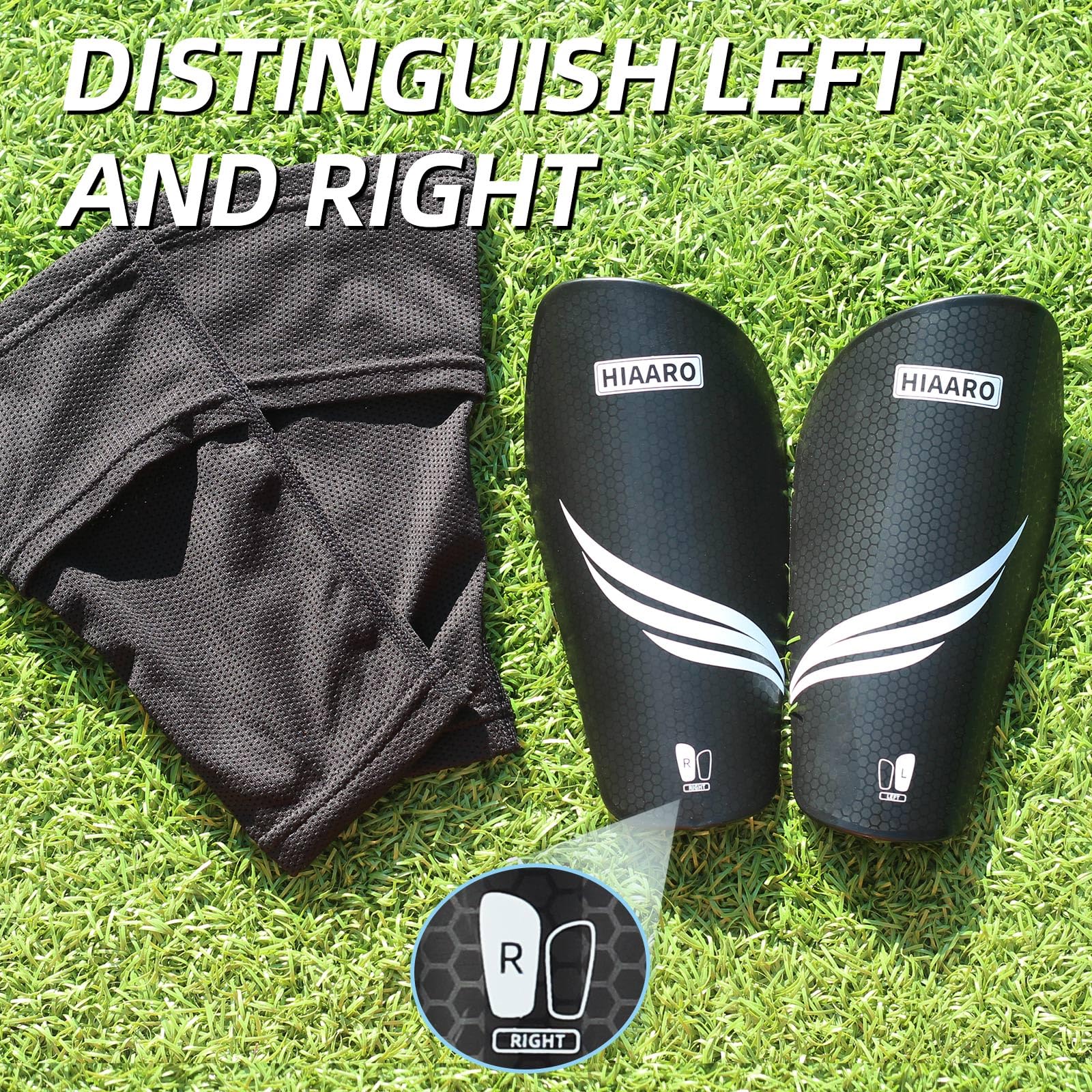 Hiaaro Soccer Shin Guards For Kids Youth Adults, Shin Pads And Sleeves With Optimized Insert Pocket, Protective Soccer Equipment