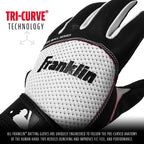 Franklin Sports Youth Teeball Batting Gloves - Youth Flex - Kids Batting Gloves For Teeball, Baseball, Softball - Blackwhite - T