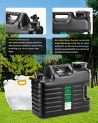 5 Gallon Water Jug(16X13.2X7In)And 2.6Gal Collapsible Water Bag Set Of 2,Bpa Free Water Tank Overlanding Gear Containers, Campin