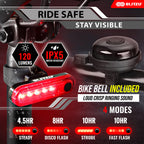 Stocking Stuffers For Men - Blitzu Gator 320 Rechargeable Bike Light Set - Night Riding Accessories, Cool Gadgets White Elephant