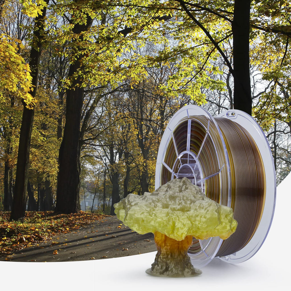 Ziro 3D Printer Filament,Translucent Pla Filament 175Mm,Multicolor Rainbow Pla Filament,1Kg22Lb,Season Series - Autumn