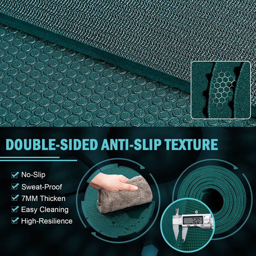 Large Exercise Mat 8'X5'X7Mm Workout Mat For Home Gym Mats Exercise Gym Flooring Rubber Fitness Mat Large Yoga Mat Cardio Mat Fo