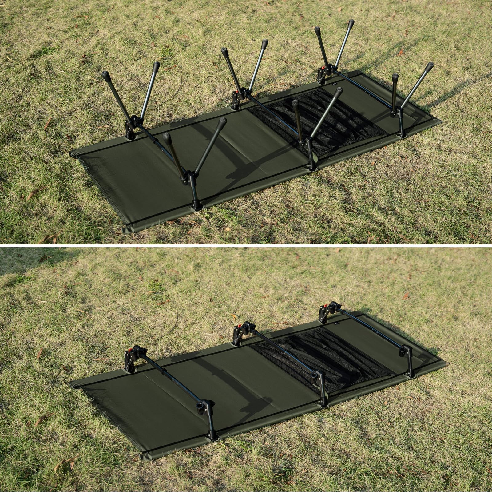 Onetigris Supranubis Camping Cot, Height Adjustable With Cot Leg Extenders, Strong Support 330Lbs, Lightweight Comfortable Foldi