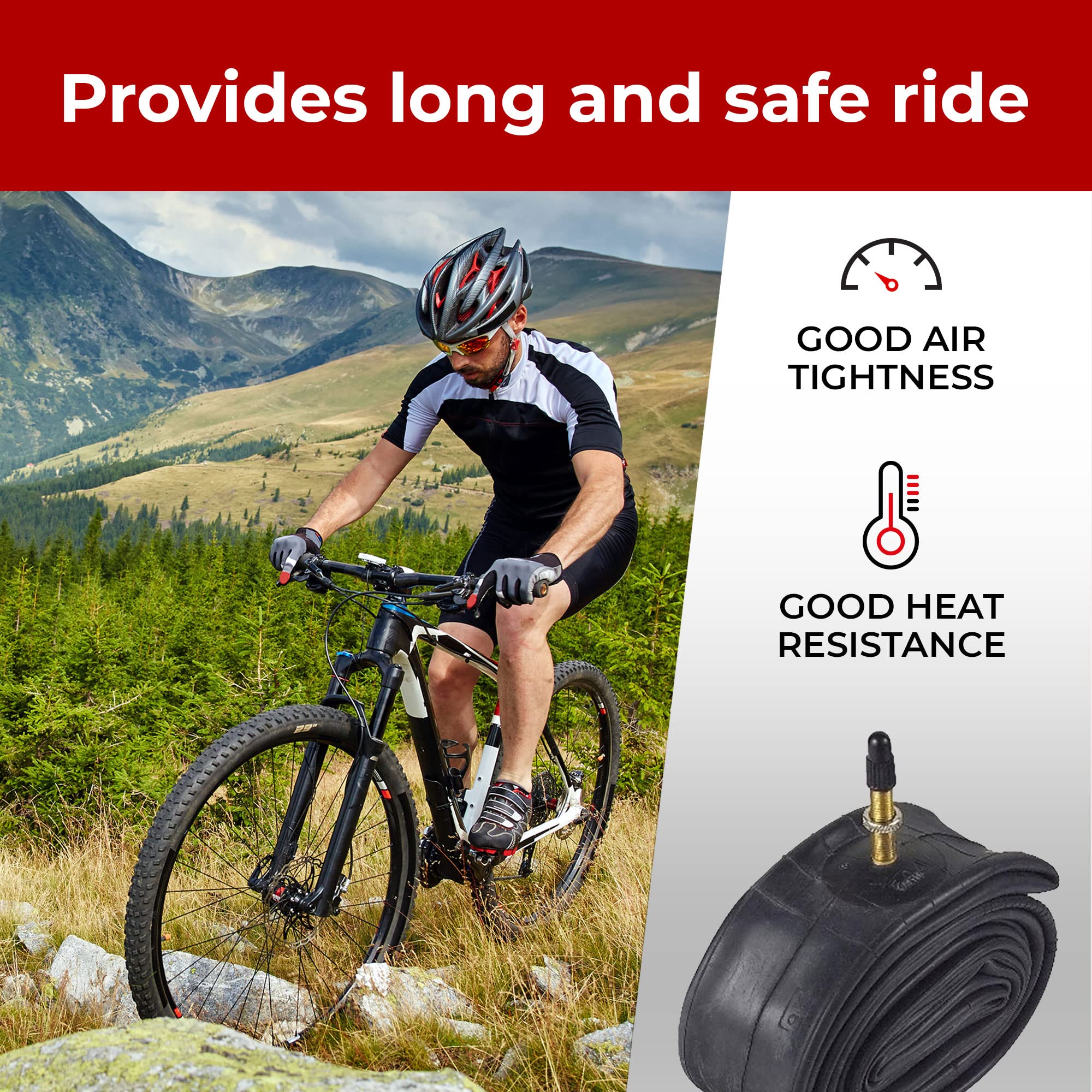 Fincci Pair Bike Inner Tube 26 X 175-2125 Inch 48Mm Presta Valve Inner Tubes For Mountain Mtb Bicycle - Compatible Sizes: 175185