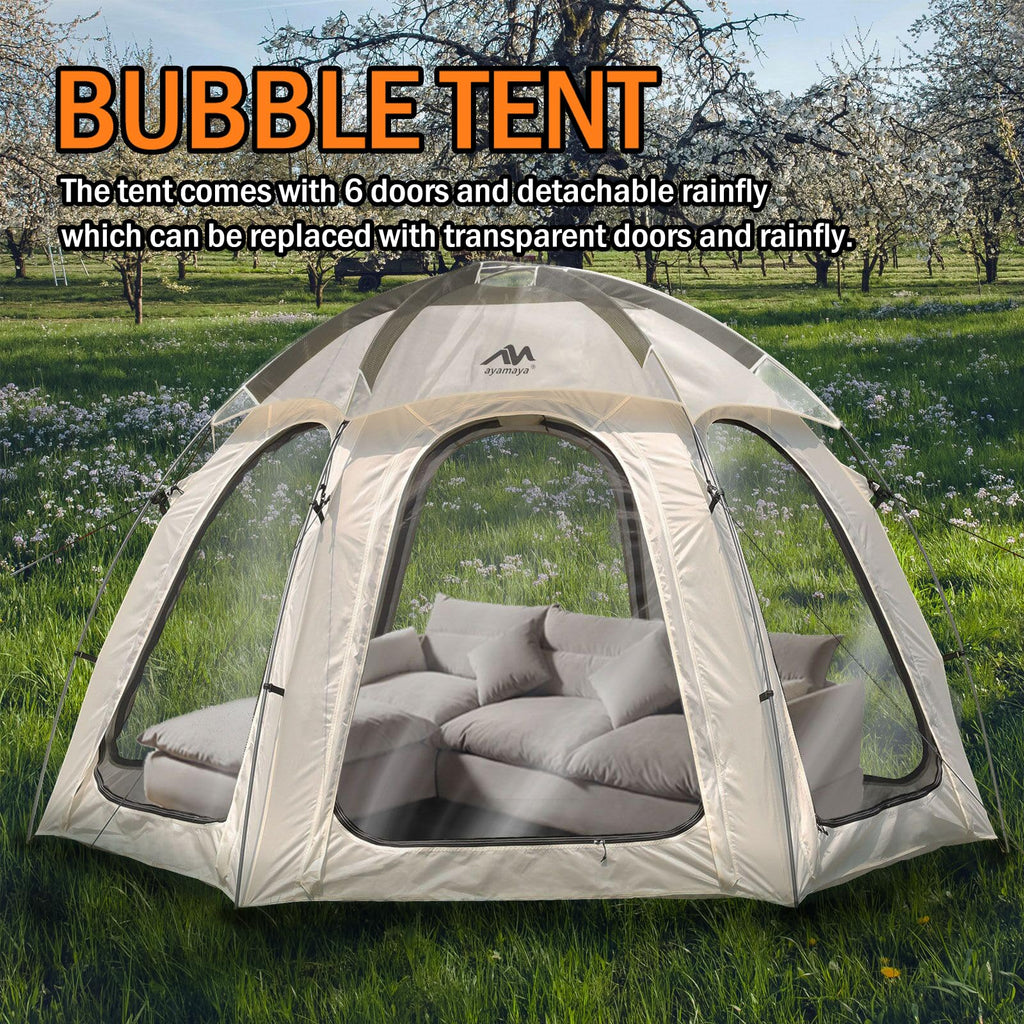 Transparent Rainfly Replacement For Ayamaya Screen Tent, To Make A Bubble Tent Weather Proof Pod - You Can Enjoy The Rainy Days!