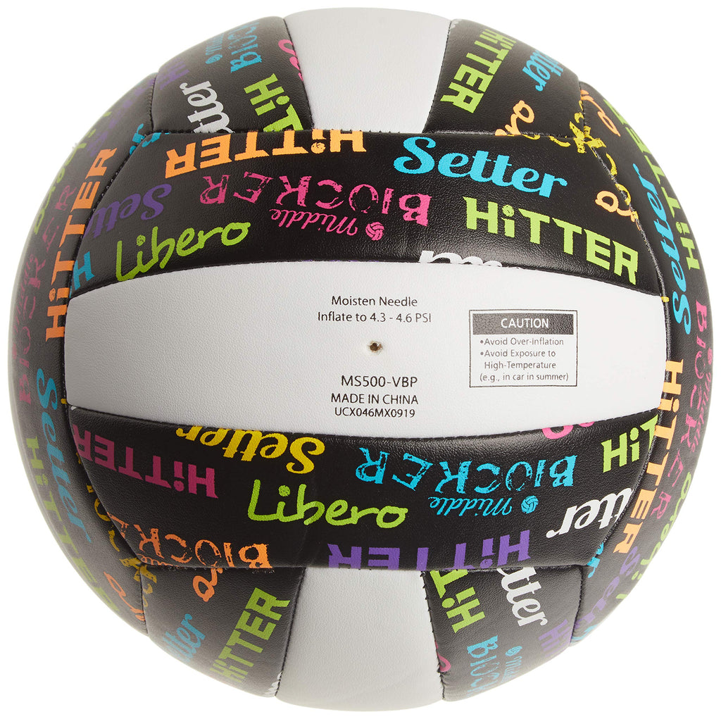Molten Volleyball Positions Recreational Volleyball, Black/Neon Colors, Official, Ms500-Vbp