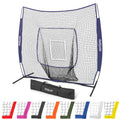 GoSports 7x7 ft Baseball & Softball Batting & Pitching Net with Strike Zone - Available in Team Colors - Navy