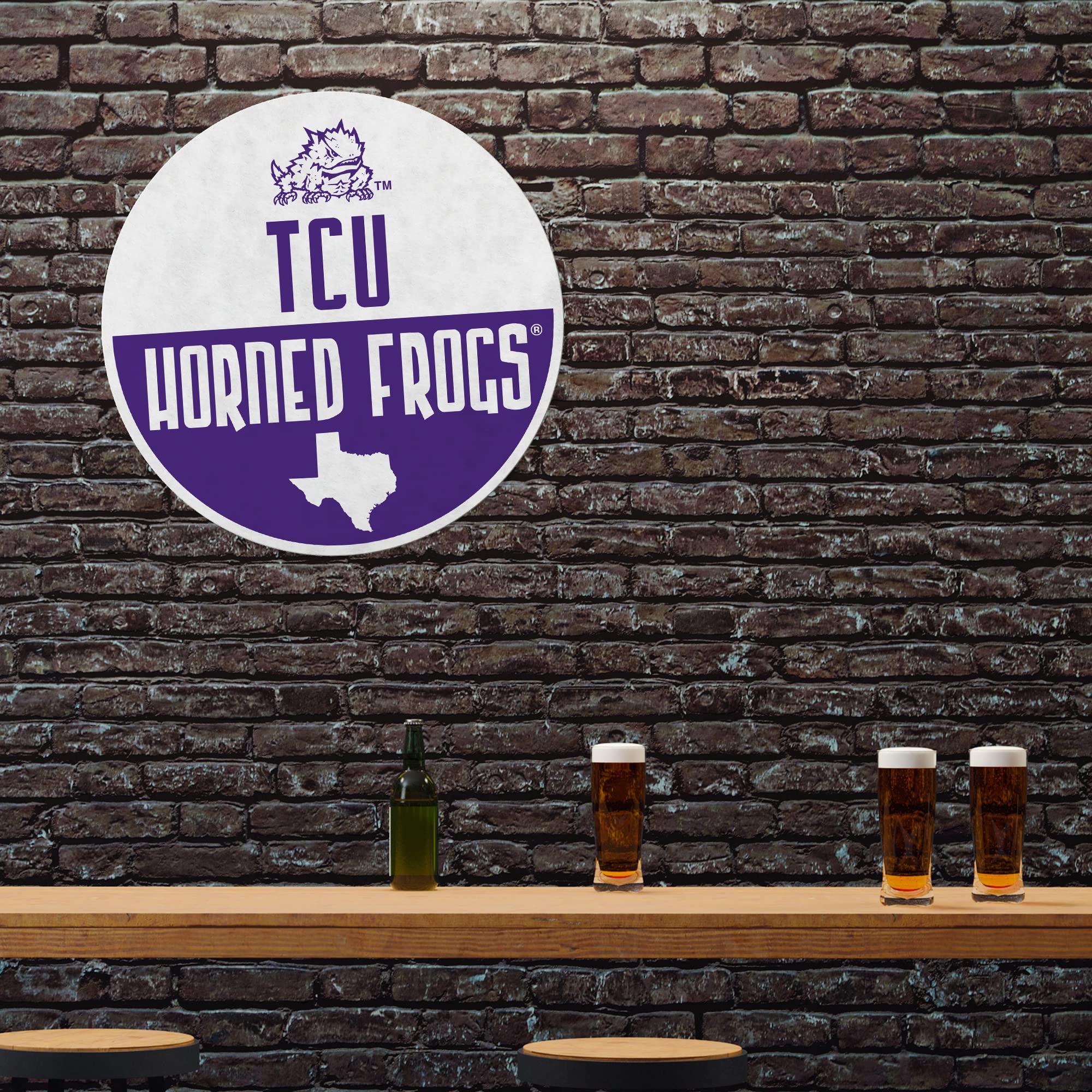 Rico Industries Ncaa Tcu Horned Frogs Classic Shape Cut Pennant - Home And Living Room D  Cor - Soft Felt Ez To Hang 20.5 X 18