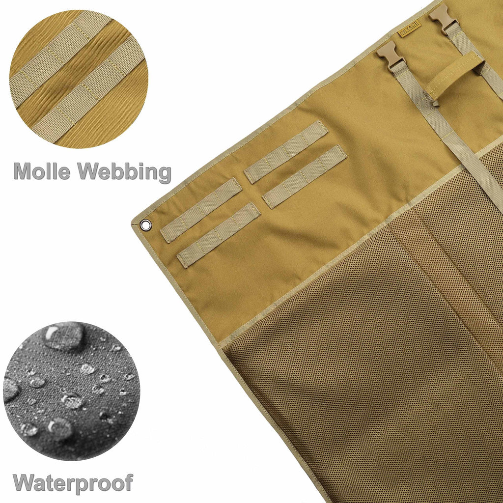 Deyace Shooting Mats Prone Padded, Extra Large Portable Roll Up Shooting Padded Mat For Range Shooting And Hunting (Tan)