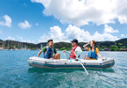 Intex 68376Ep Mariner 4 Inflatable Boat Set: Includes Deluxe 54In Aluminum Oars And High-Output-Pump - Supertough Pvc - Inflatab