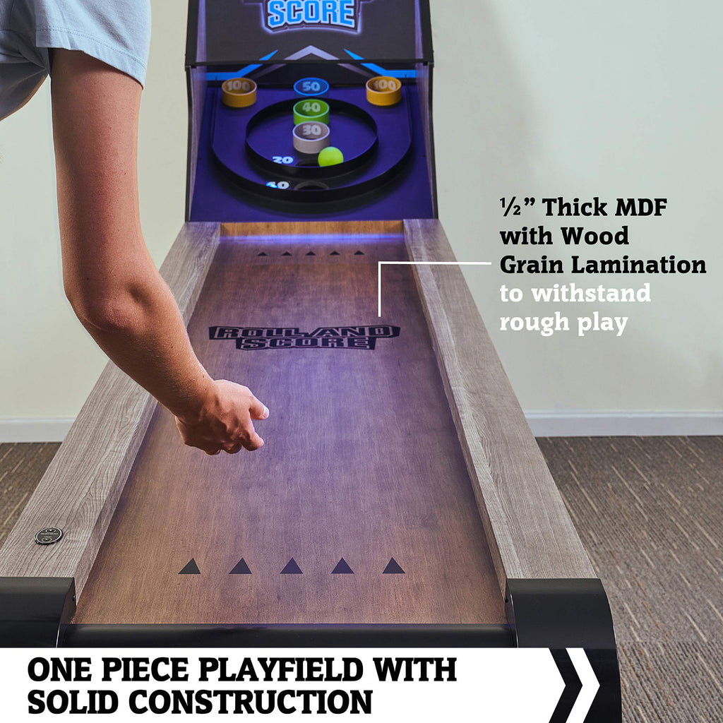 Hall of Games 108 Roll and Score with LED Lights and Electronic Scorer, Brown/Black,9 Foot