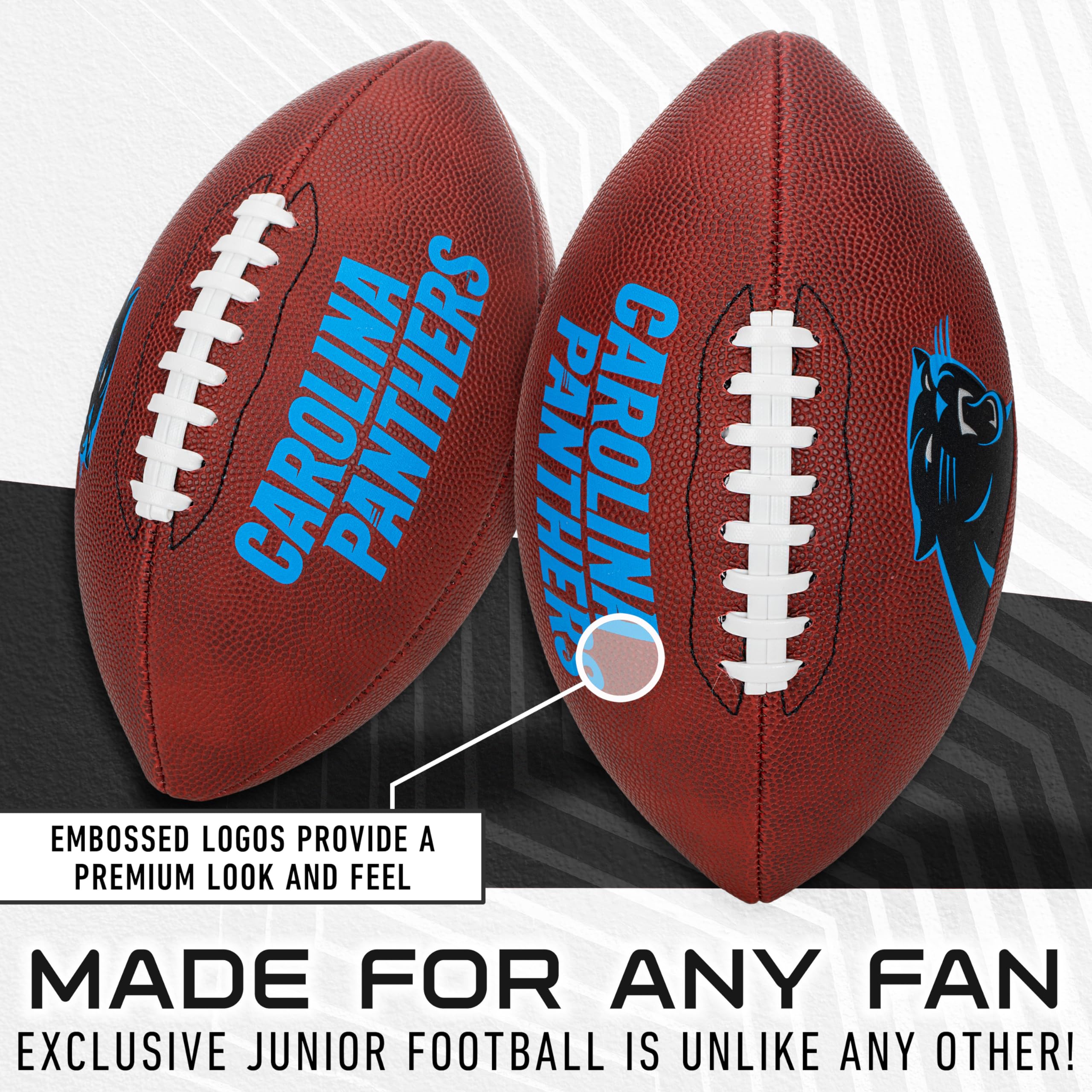 Franklin Sports Nfl Carolina Panthers Football - Youth Junior Size Football For Kids - Official Nfl Team Logo + Colors Youth Bal