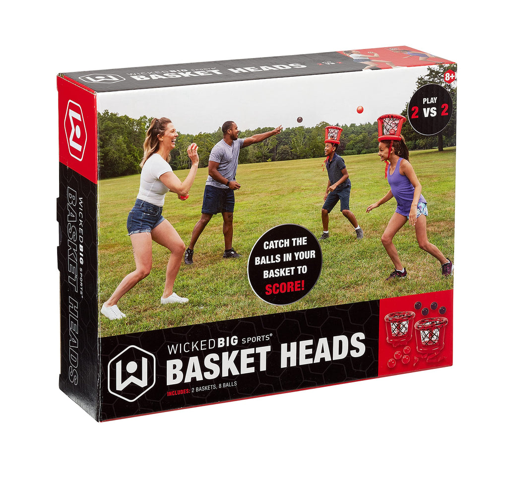 Wicked Big Sports Inflatable Basket Heads, Funny Basketball Or Toss Game For Outdoor Or Indoor Play, Red (1913)