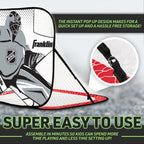 Franklin Sports Kids Portable Street Hockey Goal + Shooter Tutor Set - Pop Up Folding Net With Goalie Target Included - 2-In-1 G
