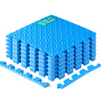 Yes4All Interlocking Floor Mats With Border - Foam, Gym Floor Mats With Eva Interlocking Tiles (12 Square Feet - Blue - 12 Tiles
