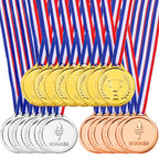Pllieay 48 Pieces Plastic Winner Medals, Winner Award Medals, Gold Silver And Bronze Medals For Sports, Competition, Talent Show