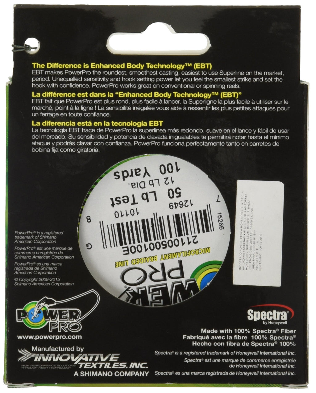 Powerpro Braided Fishing Line - Moss_Green - 50Lb - 100Yd/92M (21100500100E)