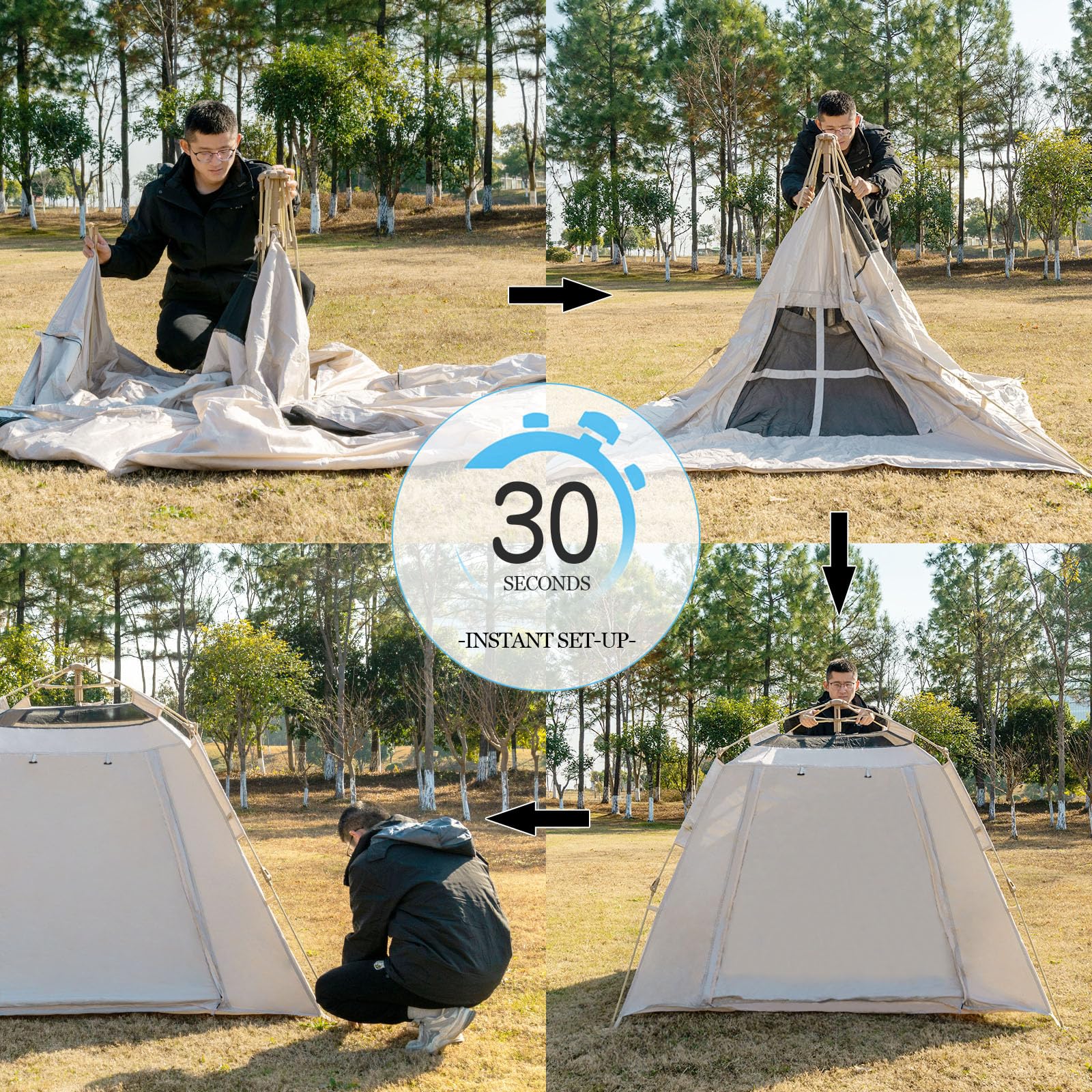 Kazoo Instant Camping Tent (2P Khaki)