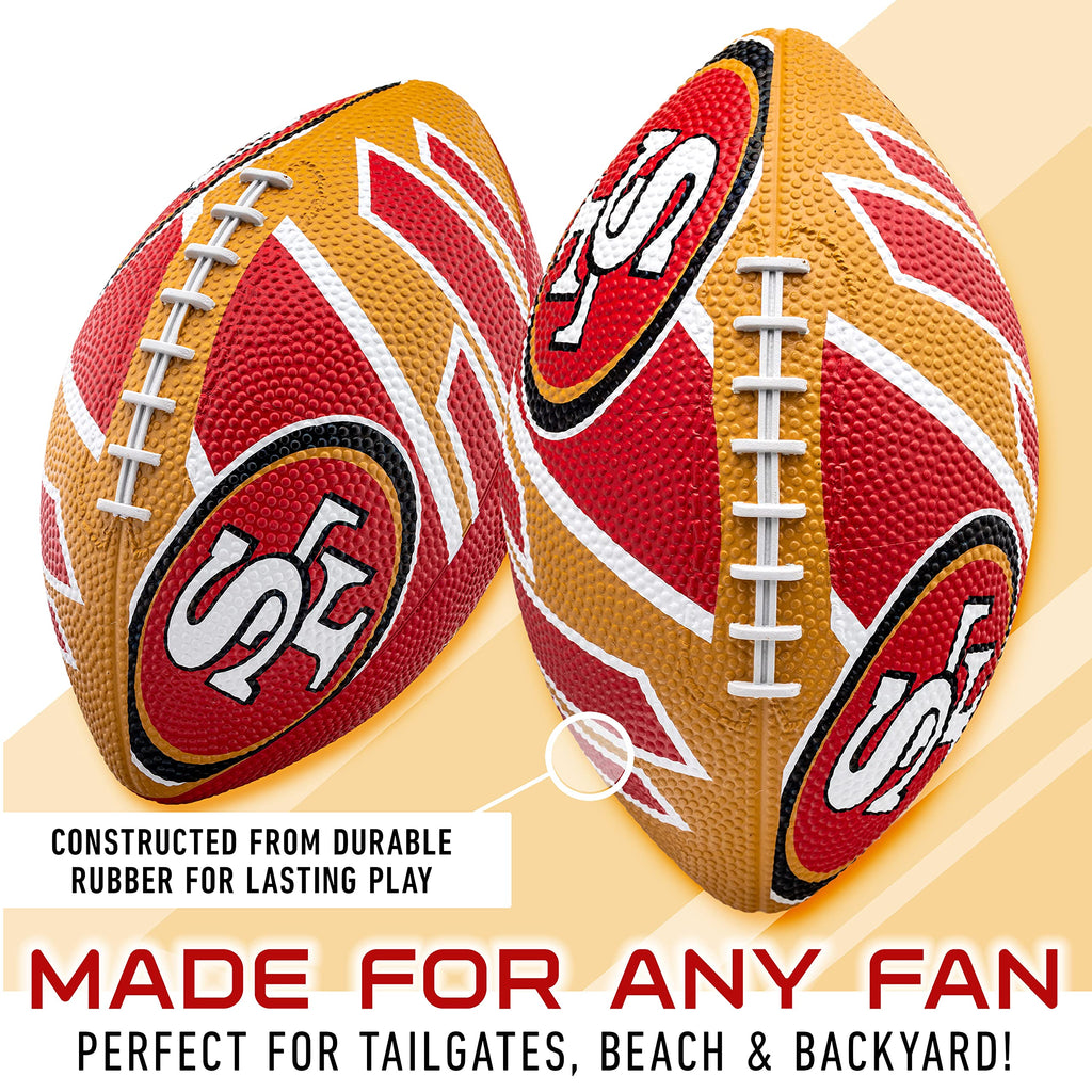 Franklin Sports Nfl San Francisco 49Ers Football - Youth Football - Mini 8.5'' Rubber Ball - Perfect For Kids - Team Logos And C