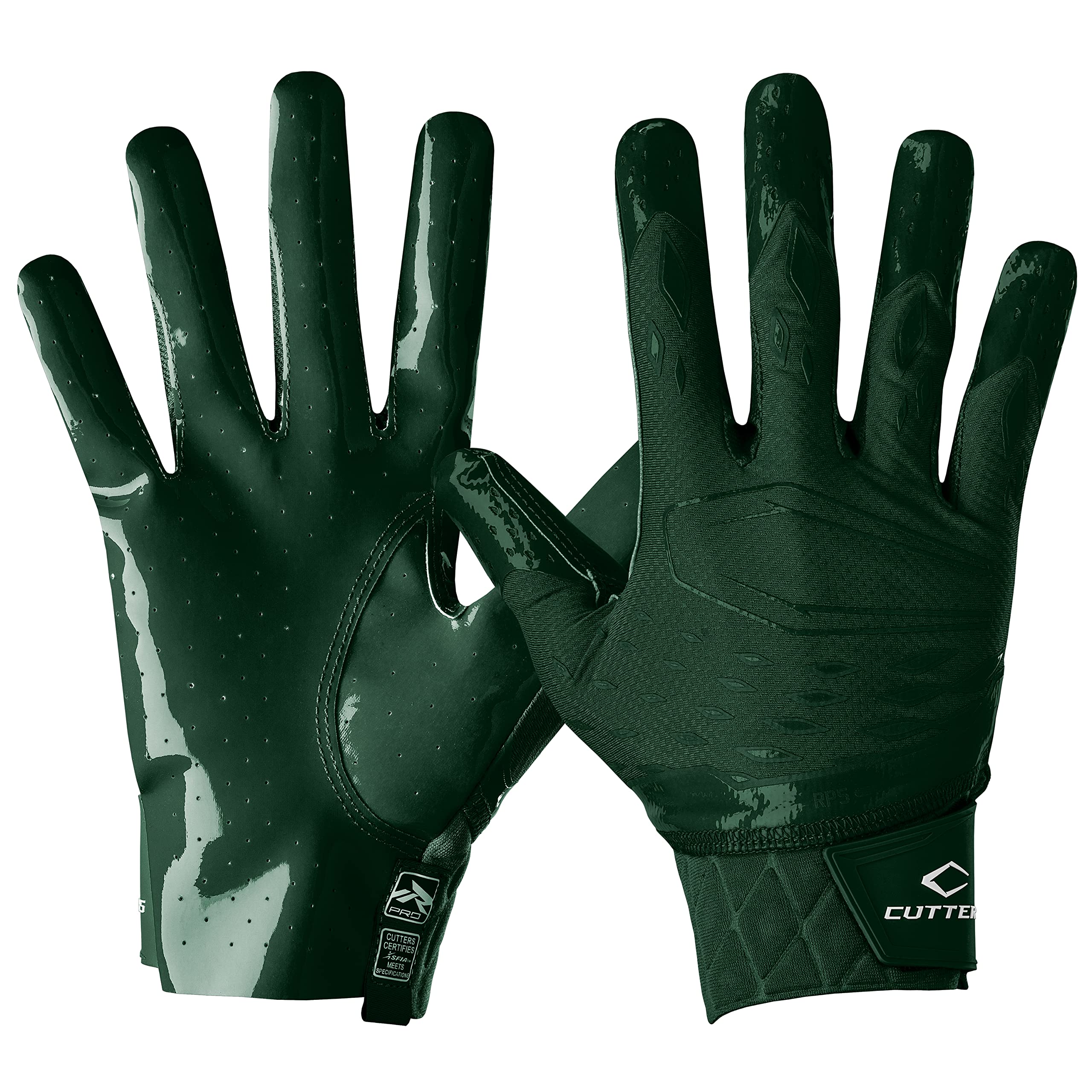 Cutters Rev Pro 5.0 Receiver Gloves Solid Dark Green L