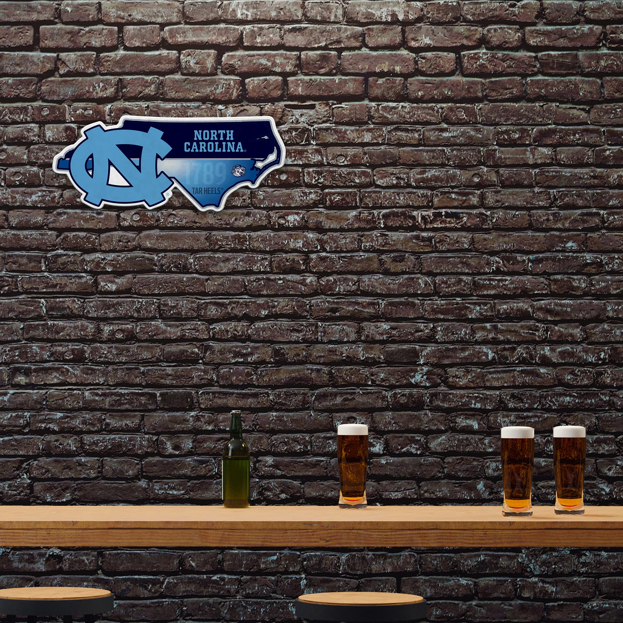 Rico Industries Ncaa North Carolina Tar Heels State Shape Shape Cut Pennant - Home And Living Room D  Cor - Soft Felt Ez To Hang
