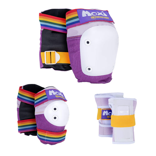 187 Killer Pads Moxi Skate Knee Pads, Elbow Pads, And Wrist Guards, Six Piece Pad Set, Lavender, Large/X-Large