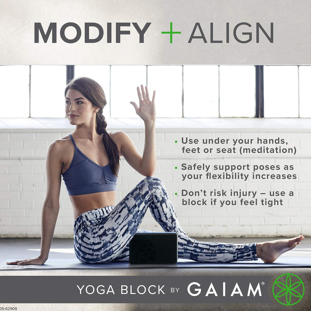 Gaiam Yoga Block (2 Pack) - Supportive Latex-Free Eva Foam Soft Non-Slip Surface For Yoga, Pilates, Meditation, Lagoon (2-Pack)