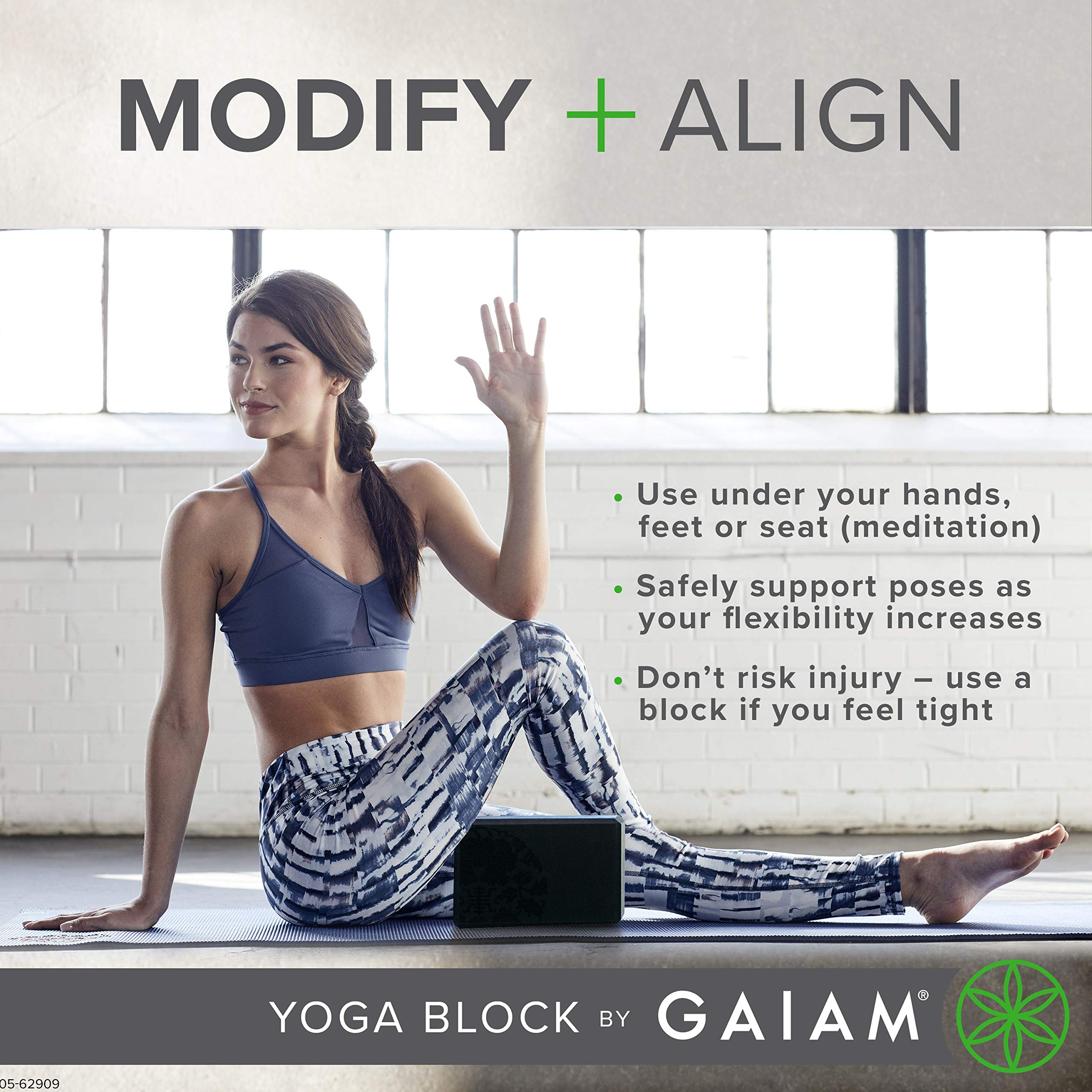 Gaiam Yoga Block - Supportive Latex-Free Eva Foam Soft Non-Slip Surface For Yoga, Pilates, Meditation (Athenian Blush) (05-64086