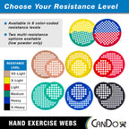 Cando - 10-0856 Cando Web Hand Therapy Device, Latex, 14'' Diameter, Set (Tan, Yellow, Red, Green, Blue, Black)