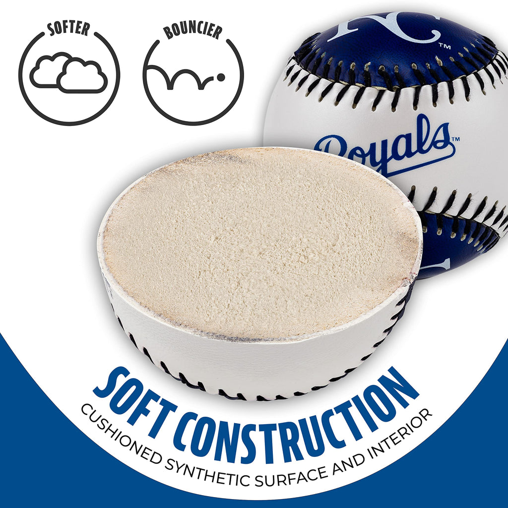 Franklin Sports Mlb Kansas City Royals Team Baseball - Mlb Team Logo Soft Baseballs - Toy Baseball For Kids - Great Decoration F