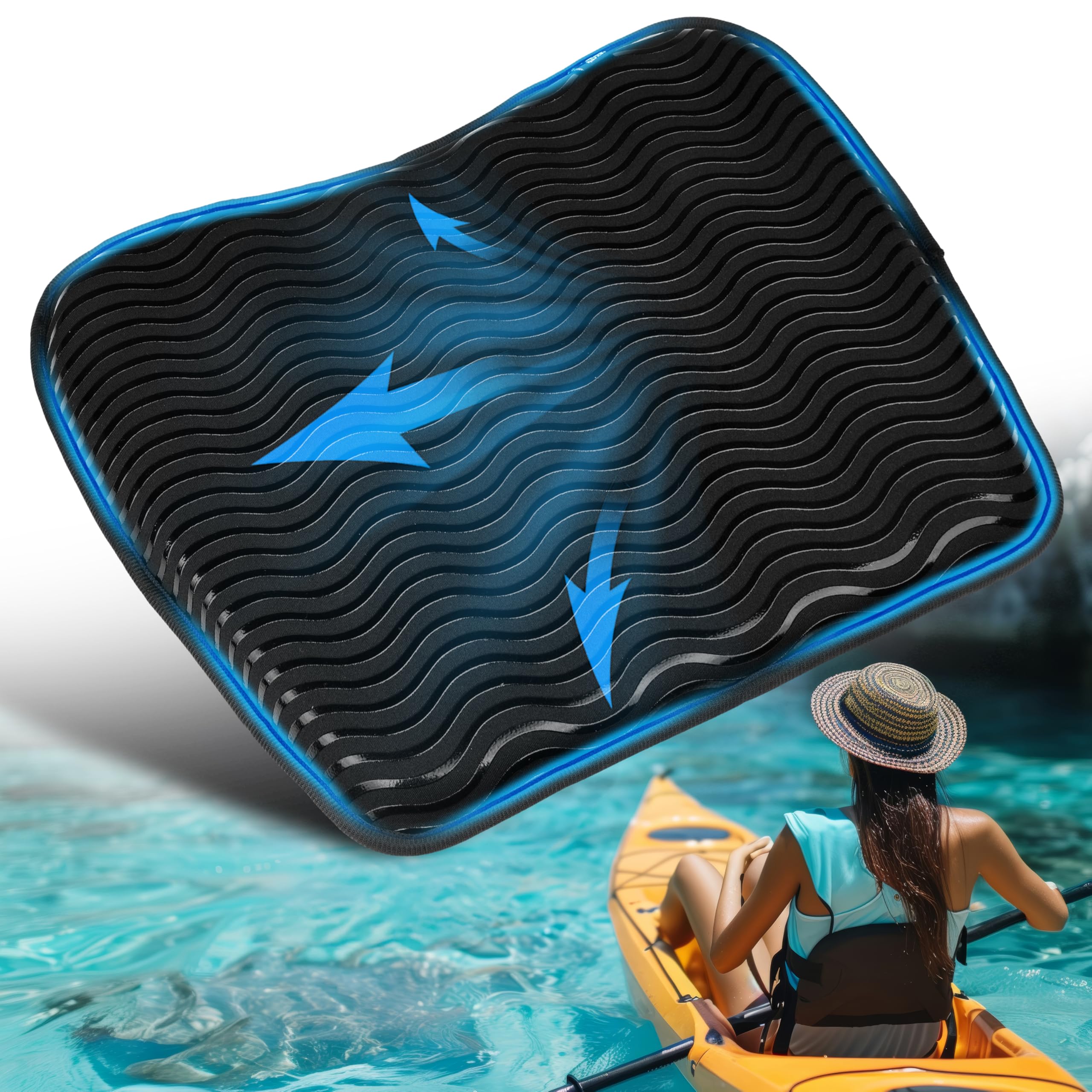 Anti Slip Kayak Seat Cushion Ideal Waterproof Seat Pad For Sit In Kayak, Inflatable Kayak, Canoe And Boat. Comfort Accessories F