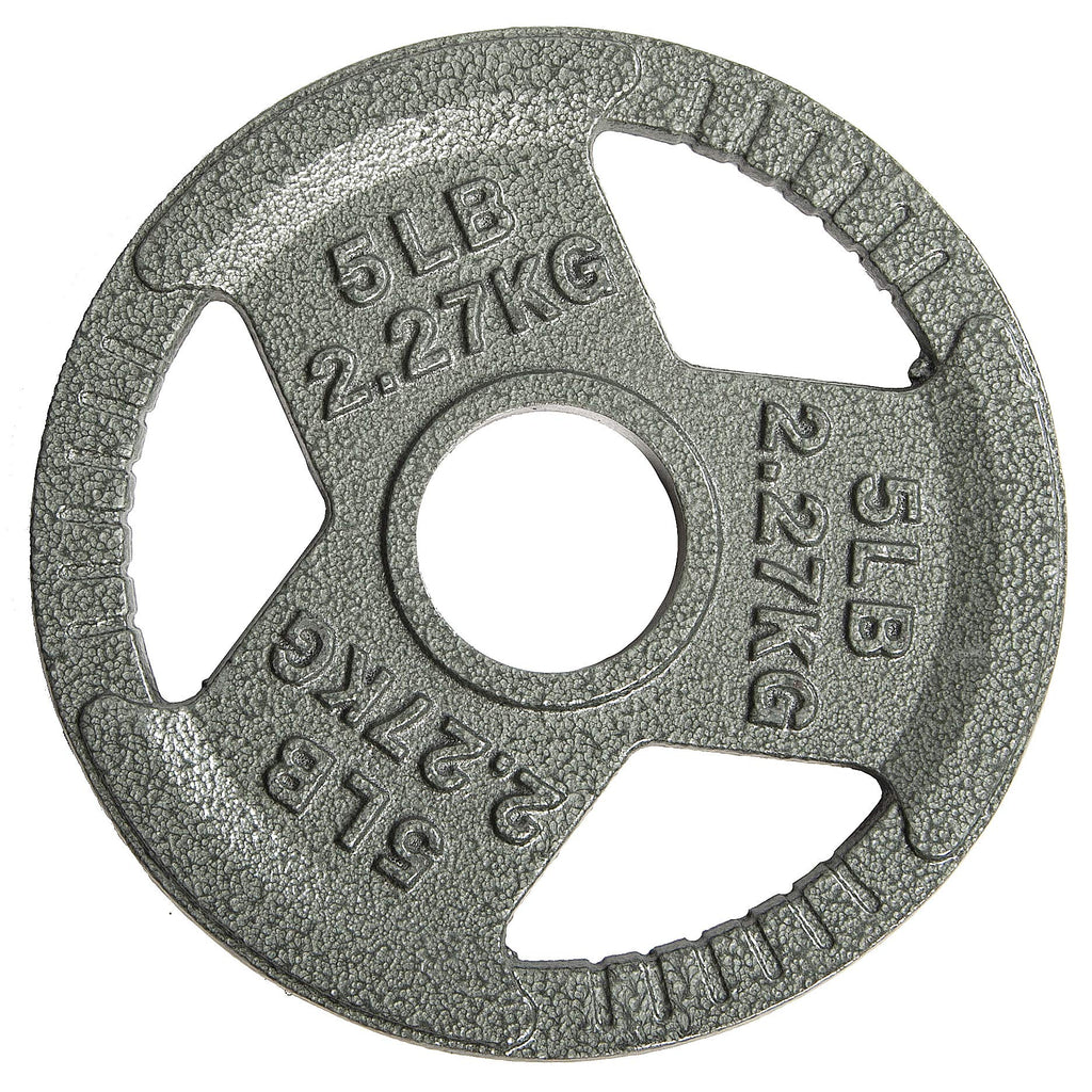 Hulkfit 2-Inch Iron Plate For Strength Training, Weightlifting, Single (5 Pounds), Silver
