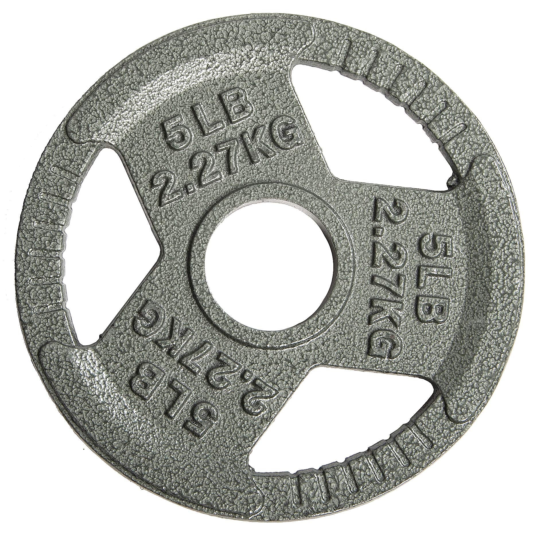 Hulkfit 2-Inch Iron Plate For Strength Training, Weightlifting, Single (5 Pounds), Silver