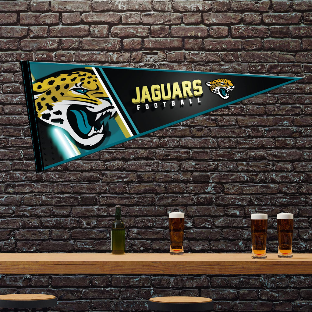 Rico Industries Nfl Football Jacksonville Jaguars Primary 12'' X 30'' Felt Wall D  Cor Pennant - Great For Home/Bed Room/Man Cav