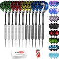 Cyeelife Steel Tip Darts 20G,Nylon Shafts+36 Flights(12 Designs)+Sharpener,For 4 Beginners