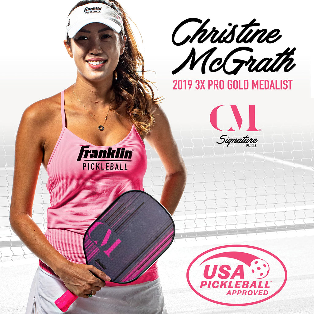 Franklin Sports Pro Pickleball Paddle - Pro Tournament Pickleball Paddle - Extra Grip Maxgrit Technology - Christine Mcgrath Pic