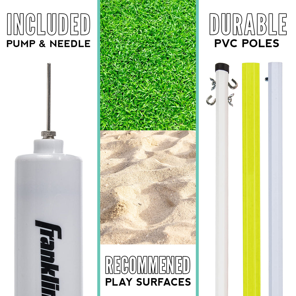 Franklin Sports Fun 5 Combo Outdoor Game Set - Backyard, Beach + Camping Games For Kids - Badminton, Volleyball, Flip Toss, Flyi